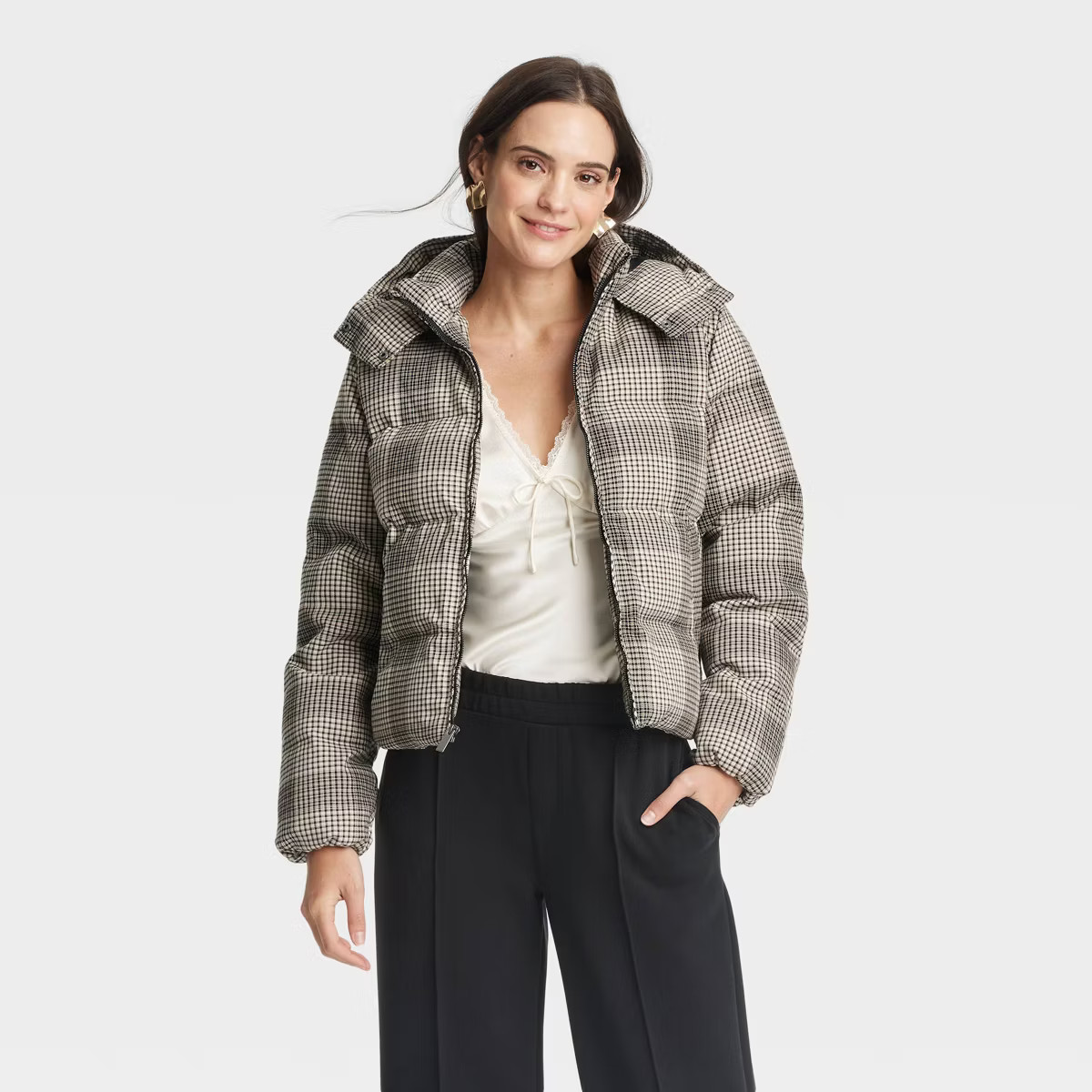 Women's Hooded Puffer Jacket - A New Day™ | Target