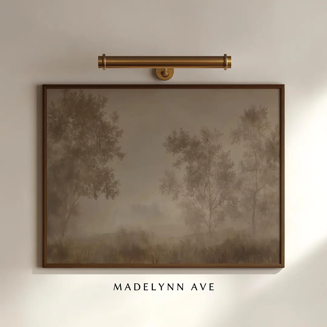 Homeward – Neutral Fall Landscape Unframed Art Print, Earthy Cottage Flow Wall Art for Rustic M... | Etsy (US)