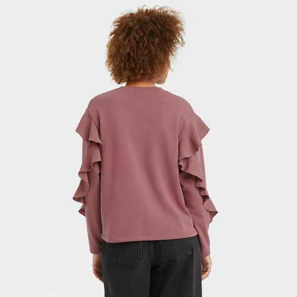 Women's Ruffle Sweatshirt - A New Day™ | Target