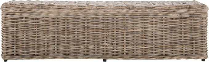 SAFAVIEH Home Collection – Caius Natural Wicker Storage Bench, Rustic Rattan Bench with Hinged ... | Amazon (US)