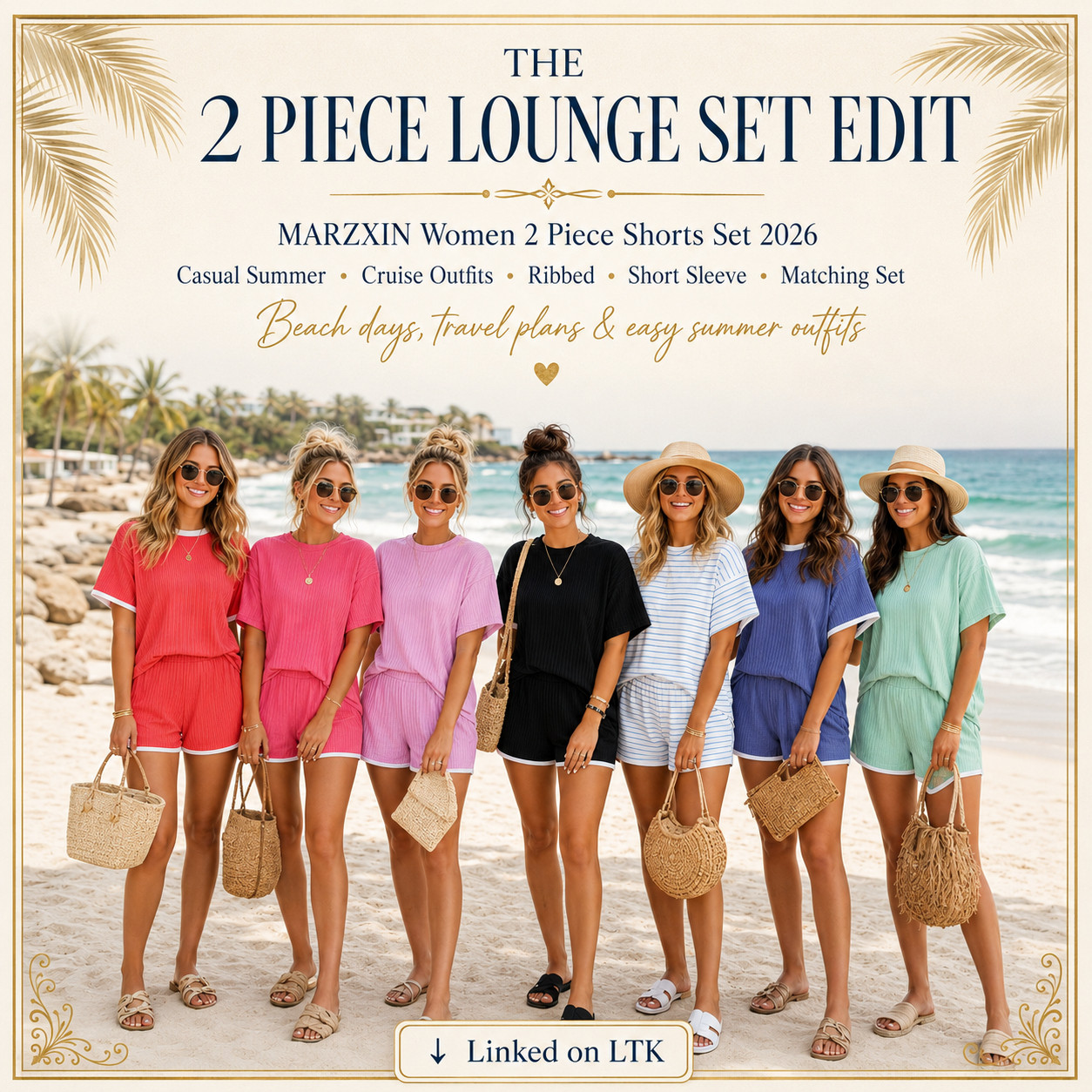 MARZXIN Summer Chic | 2 Piece Ribbed Loose Short Sleeve Matching Loungewear Sets ☀️ 

The 2 Piece Lounge Set Edit

MARZXIN 2-piece shorts sets that make summer outfits feel easy, comfy, and instantly put together. 

These are the kind of casual matching sets that work for beach days, travel plans, cruise outfits, coffee runs, lounging, errands, and everyday summer outfits when you want cute without trying too hard.

I did the digging for you and pulled the MARZXIN ribbed lounge sets that feel lightweight, relaxed, and easy to wear on repeat. 

The short sleeve top, ribbed texture, matching shorts, loose fit, and pocket detail give that effortless “throw it on and still look styled” vibe that makes summer dressing so much easier.

These are perfect for vacation mornings, airport outfits, road trips, beach house days, poolside lounging, casual brunch, cruise days, and comfy everyday outfits. 

Wear the full set together for an easy matching look, or mix the top with denim shorts and the shorts with tanks, tees, or swimsuits for even more outfit options.

Style with slides, sandals, sneakers, sunglasses, a straw tote, or gold jewelry depending on the vibe. 

The color options make this one extra save-worthy — bright summer shades, soft pastels, easy neutrals, and classic black all give a different outfit feel.

Style notes:
MARZXIN two piece set, MARZXIN shorts set, Amazon lounge set, ribbed matching set, casual summer outfit, cruise outfit, beach vacation outfit, travel day outfit, airport outfit, short sleeve lounge set, pocket shorts set, comfy summer set, vacation packing find, easy throw-on outfit, Amazon fashion find, matching set for women, summer loungewear.

☀️ Beach days, travel plans & easy summer outfits

↓ Everything is linked!

#LTKActive #LTKSaleAlert #LTKTravel