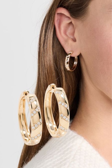 Stephanie Gottlieb 14k Gold and Diamond Stripe Hoops
14k Gold and Diamond Stripe Hoops

mob wife aesthetic | statement hoops | hoops with diamonds | thick hoop earrings | 14k gold earrings | 14k gold hoops 

Polished finish
G-H round diamond (0.43 ct). Rated for SI1 clarity.
14k gold
Hinged hoop
Imported, Thailand


#LTKGiftGuide #LTKMostLoved #LTKstyletip