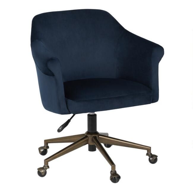 Blue Velvet Declan Upholstered Office Chair | World Market