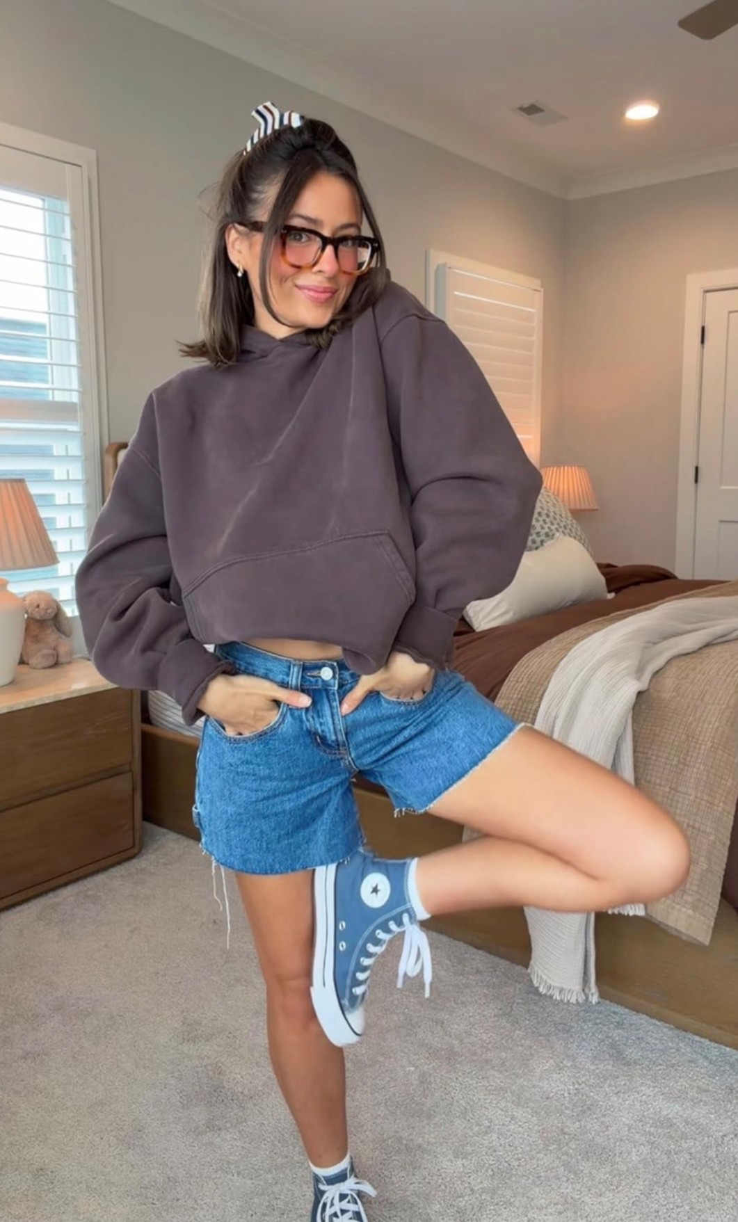 Cool girl casual 

I’m wearing a small hoodie and size 24 shorts; sizing up one would also be cute! 

#LTKPetite #LTKdayinmylife #LTKSeasonal