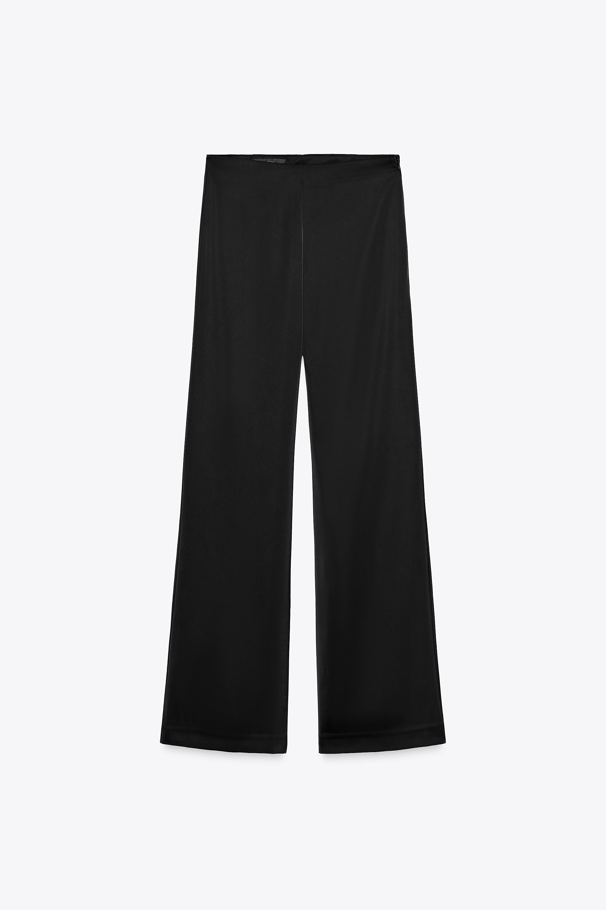 HIGH-WAISTED SATIN PANTS | Zara US