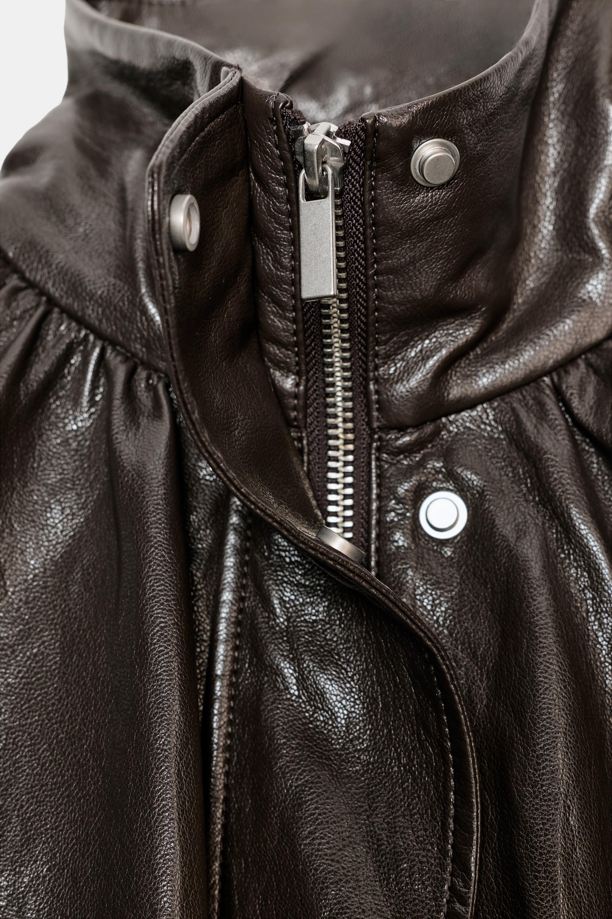 ZW COLLECTION FAUX LEATHER BOMBER JACKET | Zara US