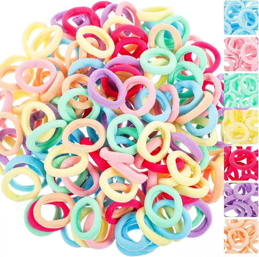 150 Pack Soft Seamless Hair Bands and Ponytail Holders - Elastic No Damage Hair Accessories for G... | Amazon (US)