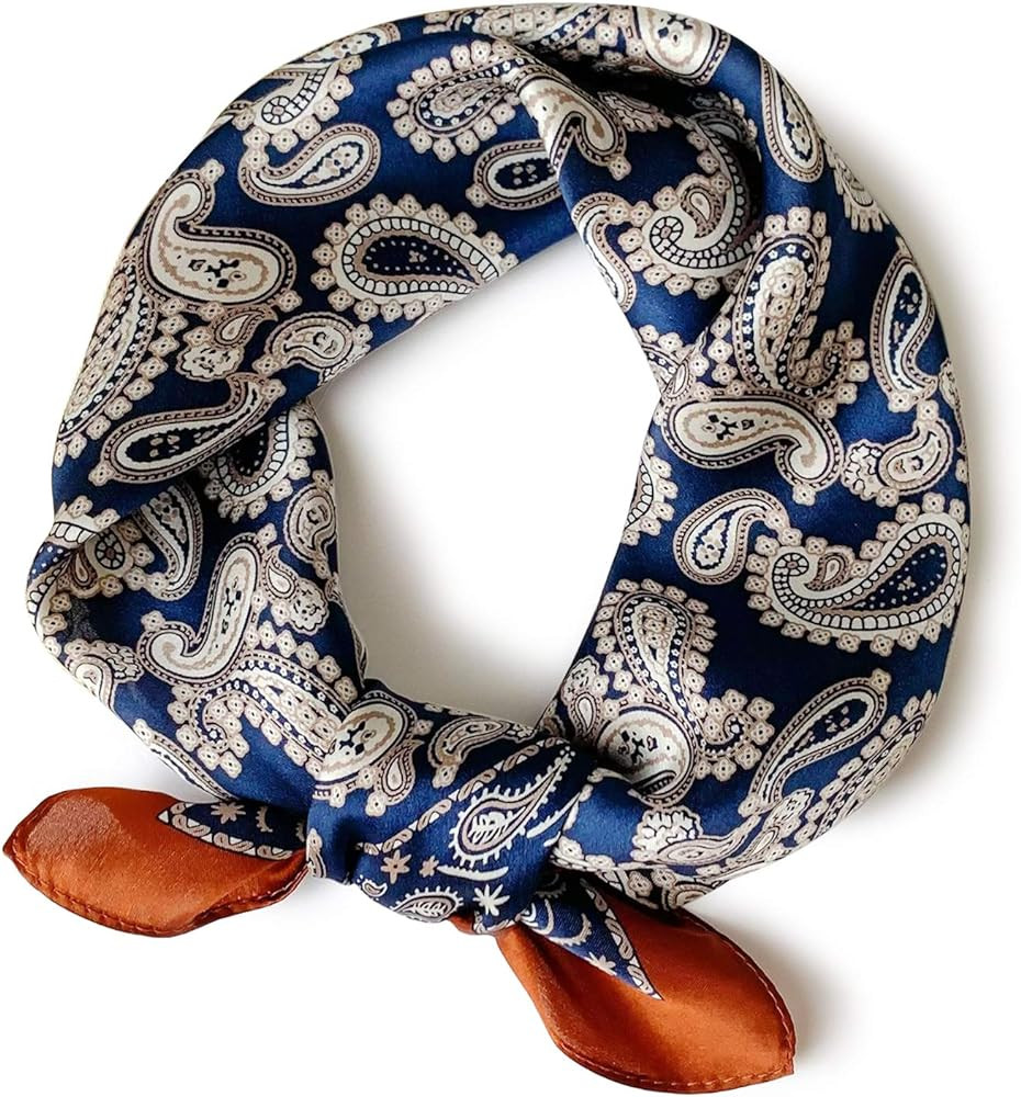 PoeticEHome 100% Mulberry Silk Neck Scarf 21"x21" Small Square Scarfs for Women Gift Packed | Amazon (US)