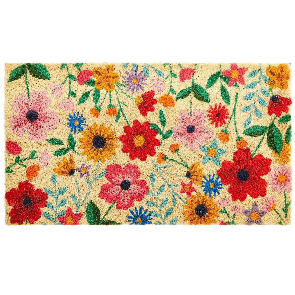 Juvale Spring Wildflowers Welcome Door Mat Natural Coco Coir Doormat For Front Door, 17 x 30 Inch... | Target