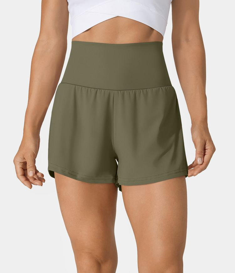 Super High Waisted Back Pocket & Side Hidden Pocket 2-in-1 Yoga Shorts 2.5" | HALARA