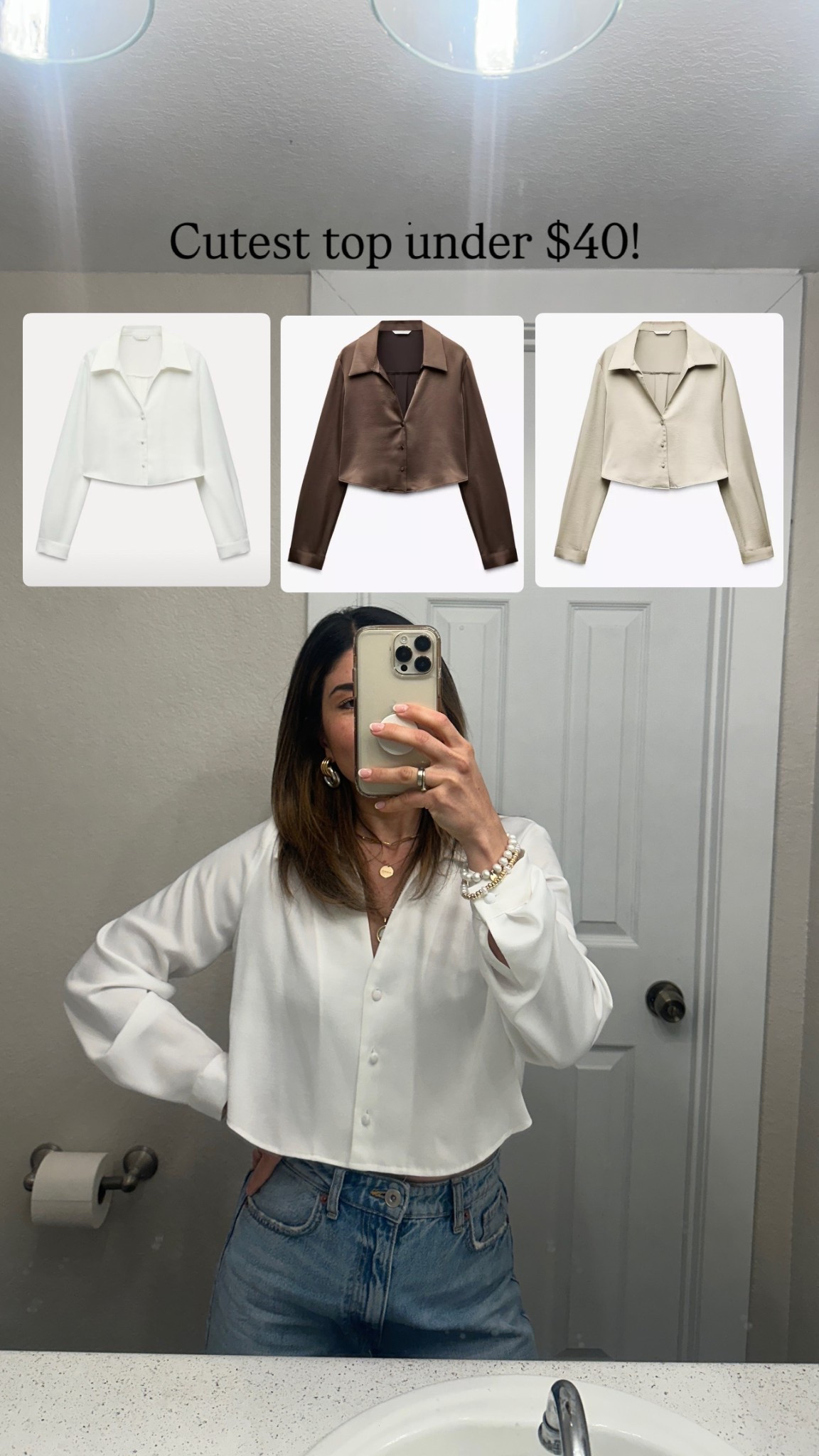 The perfect silky long sleeve top for all year long!!! Wearing size small

#LTKStyleTip #LTKFindsUnder100