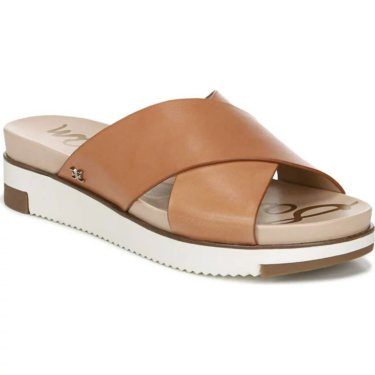 Sam Edelman Ariele Buff Tan Leather Platform Slip On Mule Slide Sandals (9.5, BUFF) | Walmart (US)