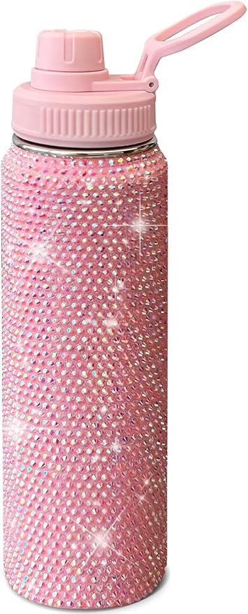 HWISDMIG 26oz Bottle with Handle-Glitter Rhinestones Bottle Bling Cups Stainless Steel Water Bott... | Amazon (US)