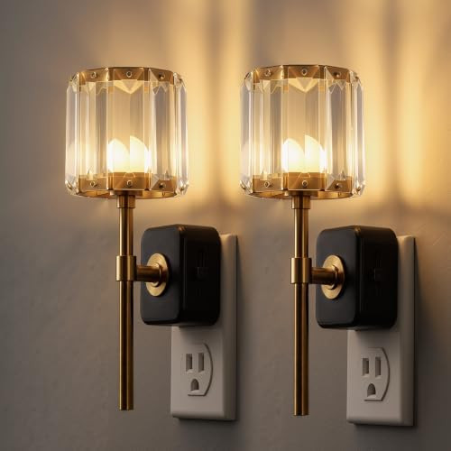 L LOHAS LED Night Lights Plug into Wall,Crystal Acrylic Cylinder Nightlight | 2 Pack Dusk to Dawn... | Amazon (US)