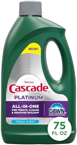 Cascade Platinum Dishwasher Liquid Gel, Dish Soap for Dishwasher With the Grease Fighting Power o... | Amazon (US)