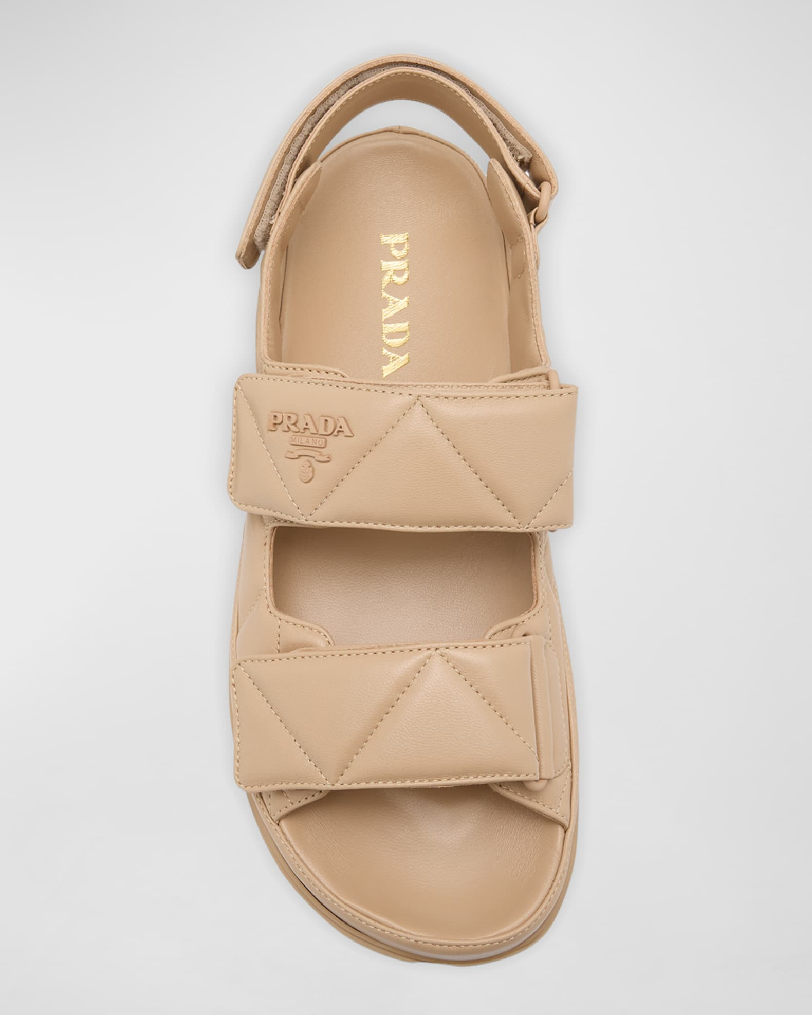 Prada Quilted Leather Slingback Sporty Sandals | Neiman Marcus