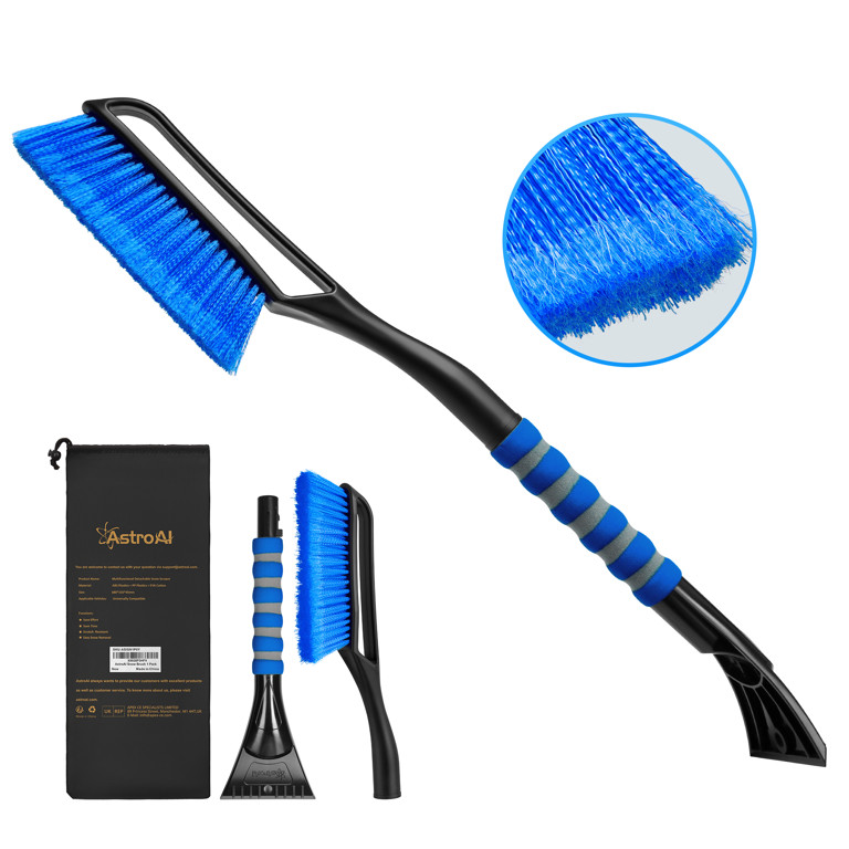 AstroAI Ice Scraper and Detachable Snow Brush for Cars, Snow Broom  with Foam Grip, Blue, 1 Pack ... | Walmart (US)