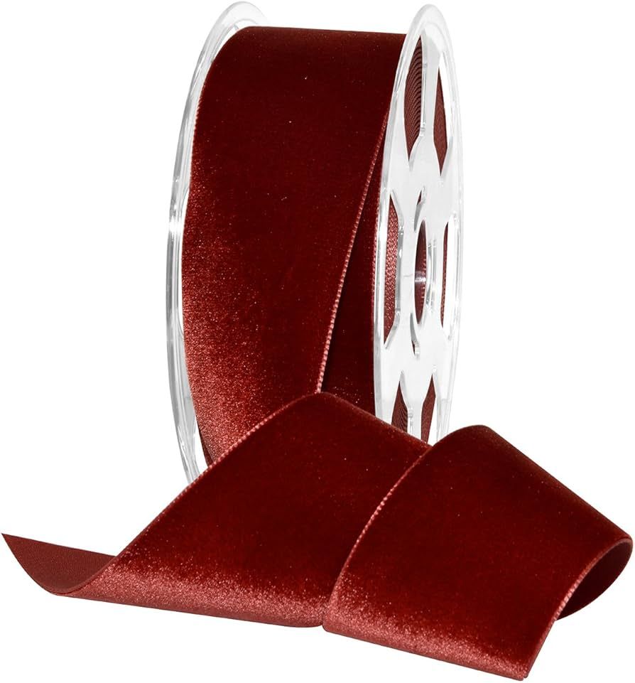Morex Ribbon Nylon, 2 inches by 11 Yards, Dark Ruby, Item 01250/10-706 Nylvalour Velvet Ribbon, 2... | Amazon (US)