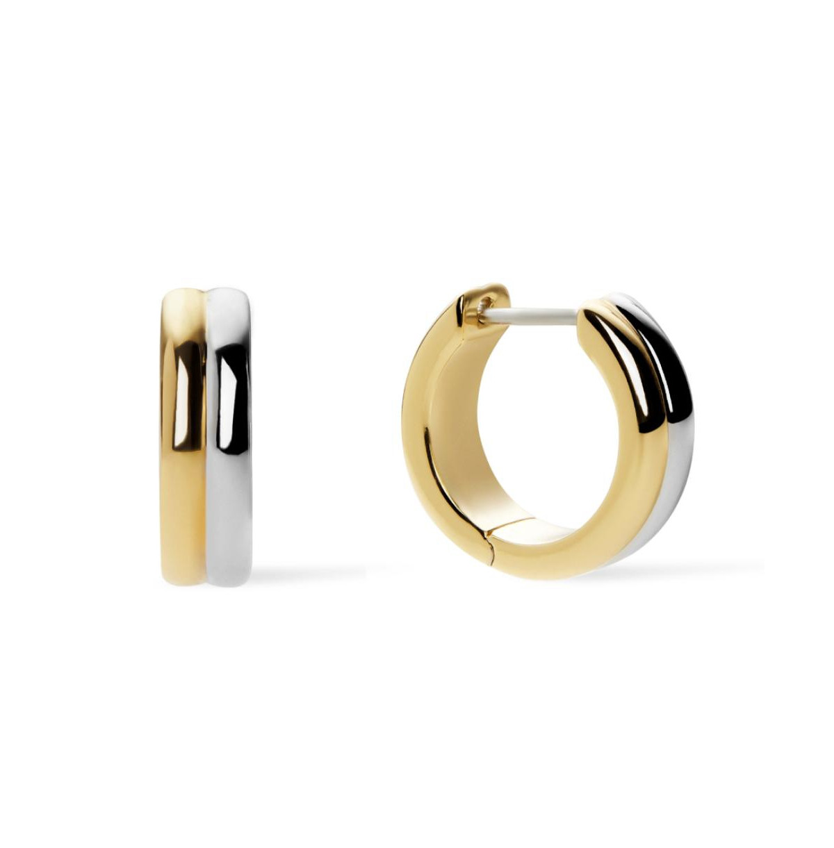 Ana Luisa Huggie Hoop Earrings - Asher - Two tone, gold, silver | Macy's