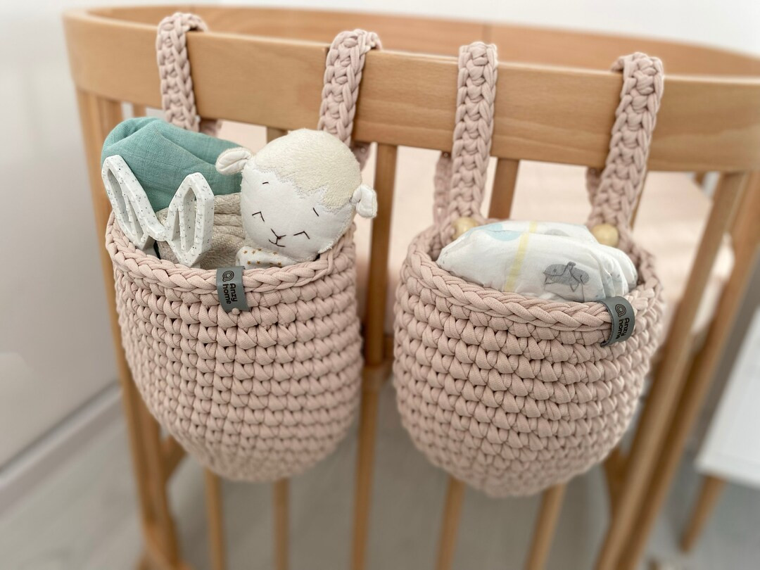 Hanging Boho Basket Toy Storage Bagsmall Wall Handmade - Etsy | Etsy (US)