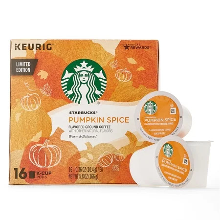 Starbucks Pumpkin Spice Flavored Single-Cup Coffee for Keurig Brewers, 1 Box of 16 (16 Total K-Cup P | Walmart (US)