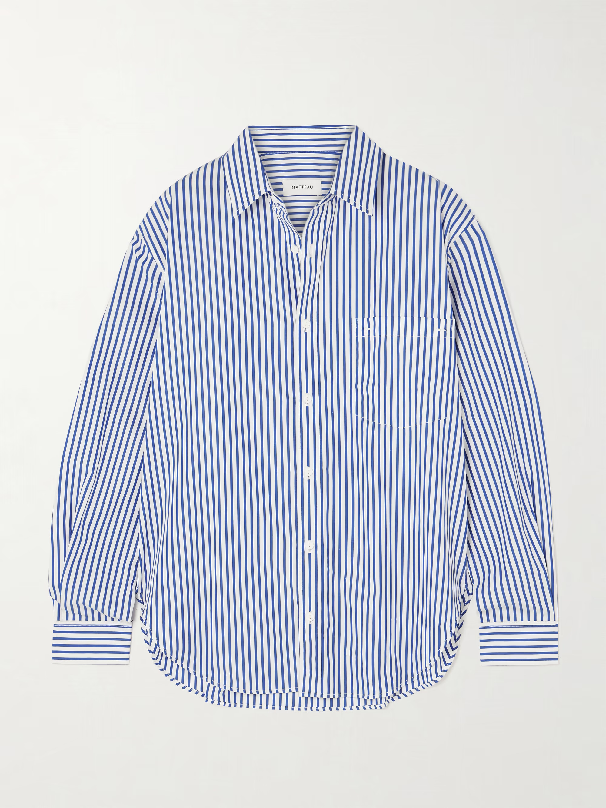 + NET SUSTAIN striped organic cotton-poplin shirt | NET-A-PORTER (US)