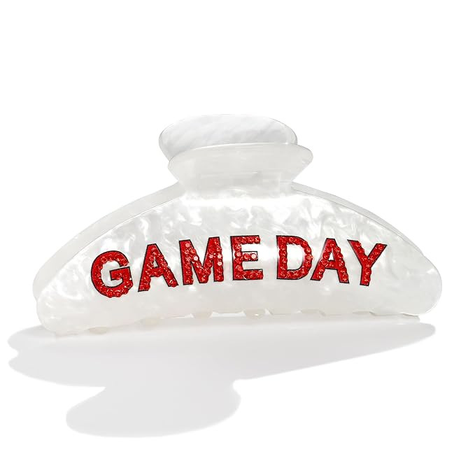 GLORIG Game Day Hair Clips for Women Trendy Red White Hair Claw Clips Hypoallergenic Sport Footba... | Amazon (US)