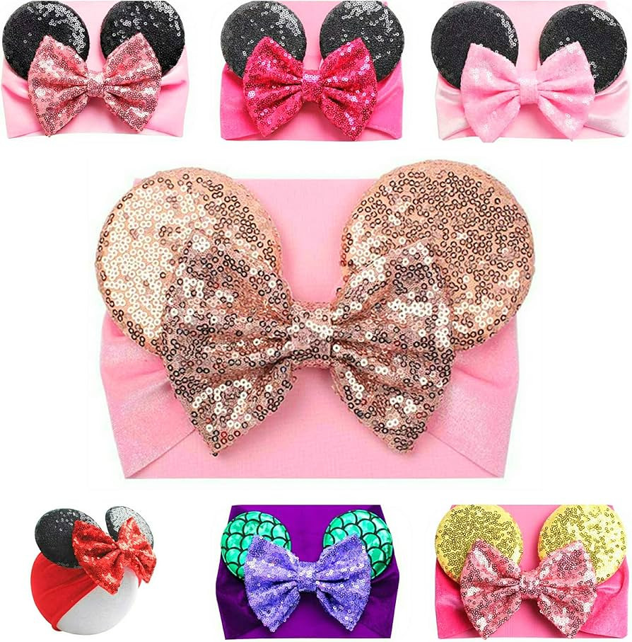 Mouse Ears Headband/Headwrap - Toddler, Baby, Kids - Party supplies - Rose Gold | Amazon (US)