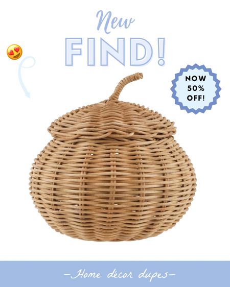 How cute is this new wicker pumpkin I found?! It’s a good size AND 50% OFF making it under $10! 🙌🏻 plus the lid opens to make a cute little vase 😍

#LTKunder50 #LTKSeasonal #LTKsalealert