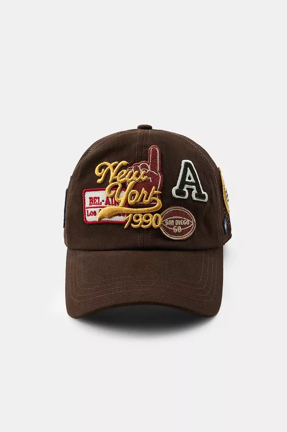 TWILL MESH CAP WITH EMBROIDERED PATCHES | Zara US