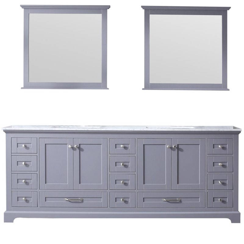 Lexora Home Dukes 84" Carrara Marble Top Double Vanity in Dark Gray | Walmart (US)