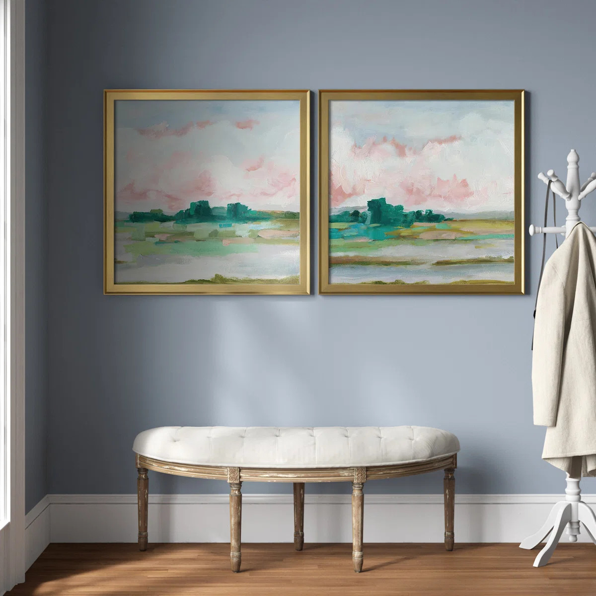 2-Piece "Pink Marsh I" Watercolor Painting Print Set Designed by J Paul | Wayfair North America