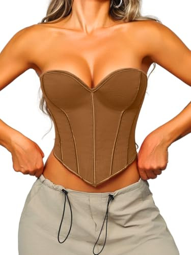 Heart Corset Top For Women, Sexy Concert Outfits Going Out, Strapless Crop Top, Overbust Bustier | Amazon (US)