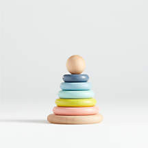 Small Rainbow Wooden Baby Stacking Ring + Reviews | Crate & Kids | Crate & Barrel