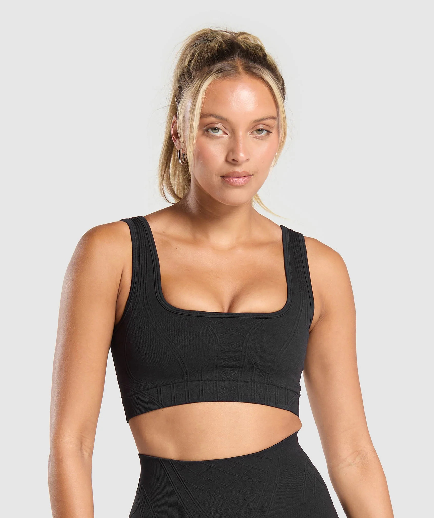 Gymshark Corset Seamless Sports Bra - Black | Gymshark CA
