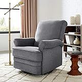 Classic Brands Manhattan Upholstered Swivel Glider Rocker Chair, Grey | Amazon (US)