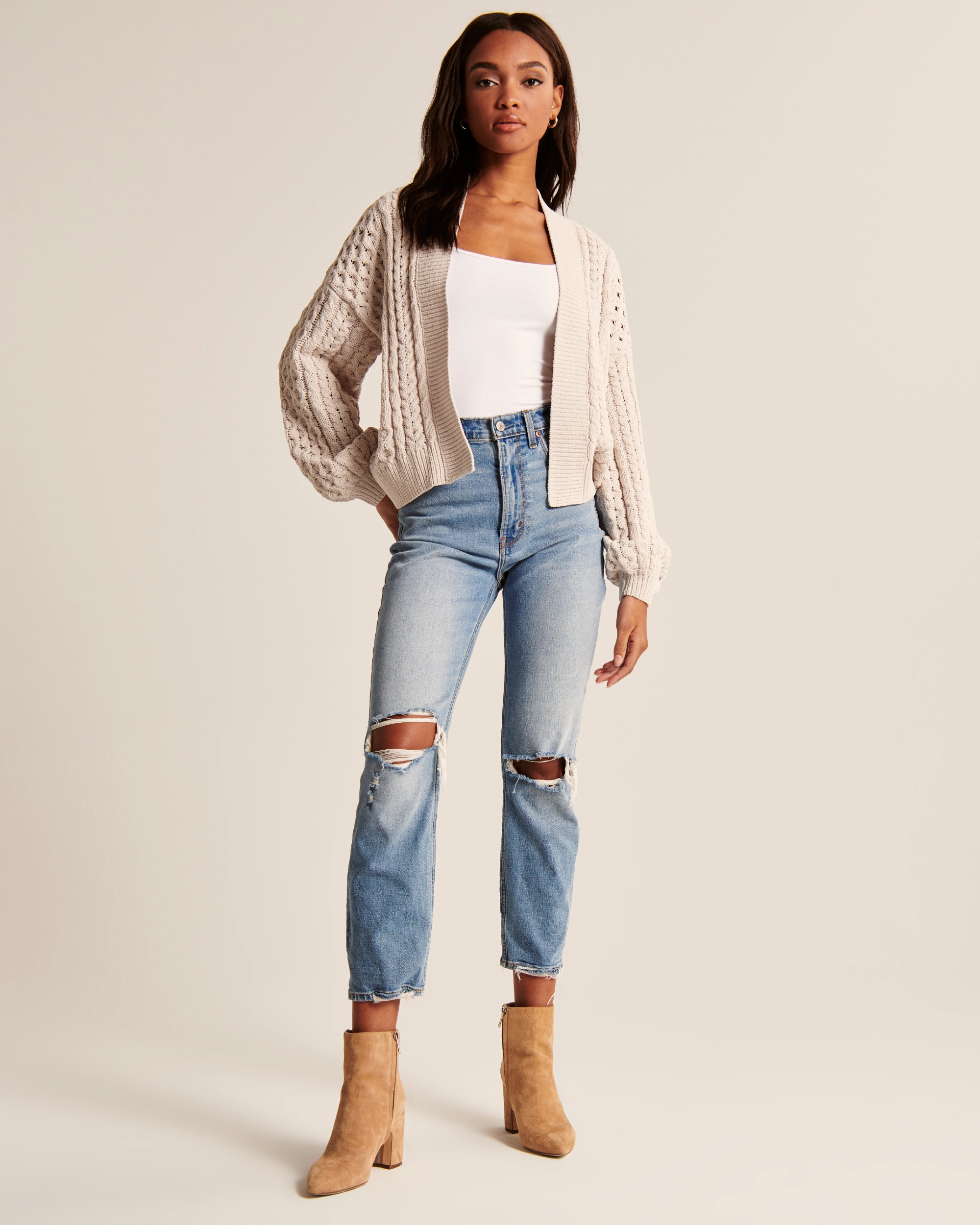 Chenille Cable Cardigan | Abercrombie & Fitch (US)