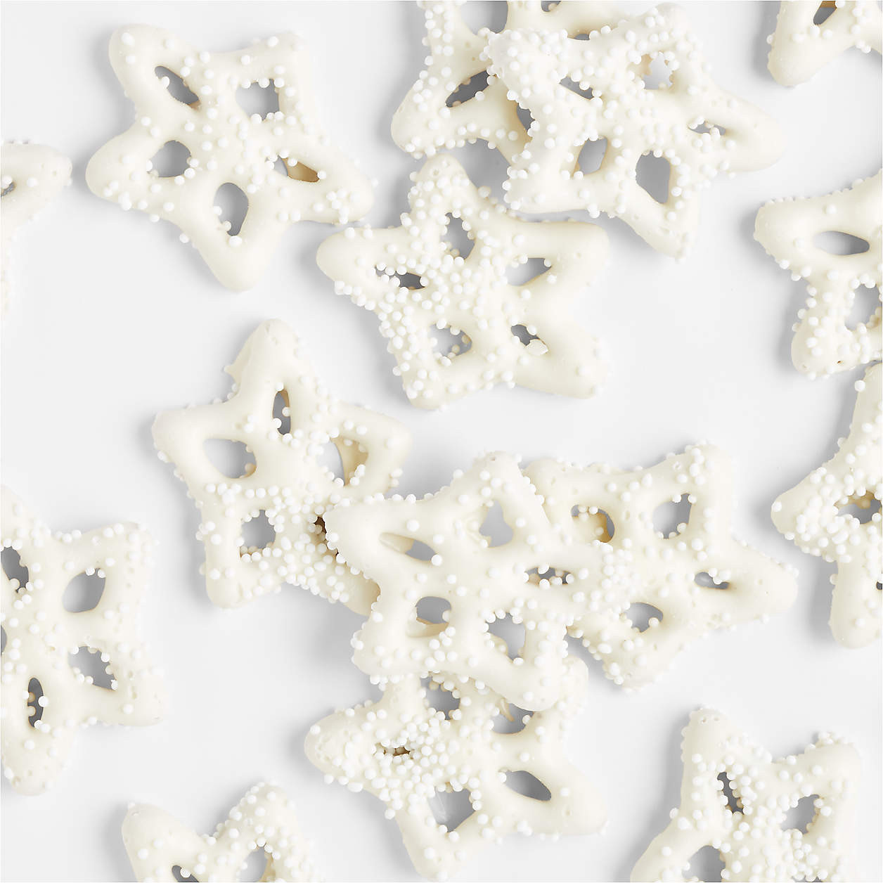 White Snowflake Pretzels in Gift Tin + Reviews | Crate & Barrel | Crate & Barrel