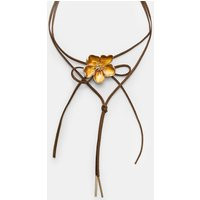 Enamelled flower cord necklace | Stradivarius (UK)