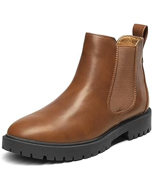 DREAM PAIRS Women's Low Heel Chelsea Ankle Boots Fashion Slip On Elastic Fall Booties Shoes | Amazon (US)