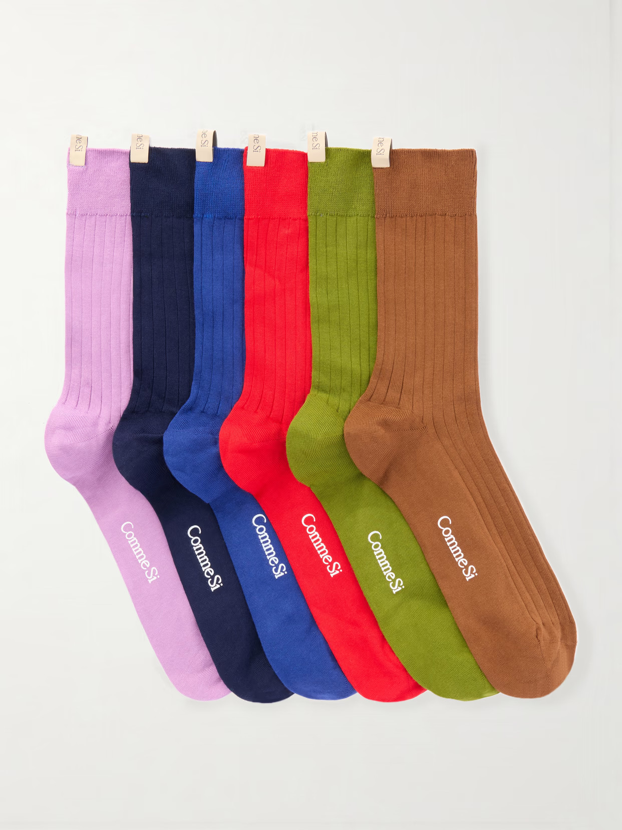 Comme Si - The Yves Set Of Six Ribbed Cotton-blend Socks - Multi | NET-A-PORTER (US)