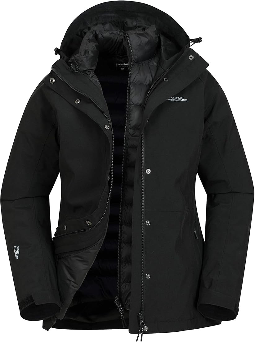 Mountain Warehouse Alaskan Womens 3 in 1 Short Jacket - IsoDry, Waterproof 10,000Mm & Breathable ... | Amazon (UK)