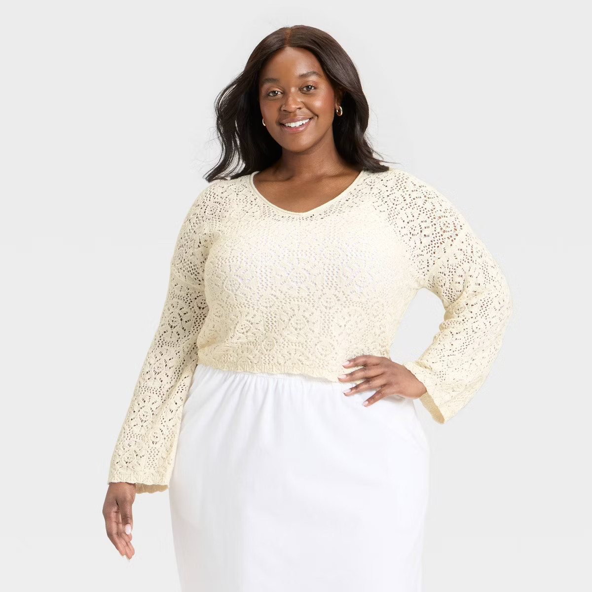 Women's Open Stitch V-Neck Pullover Sweater - Universal Thread™ | Target