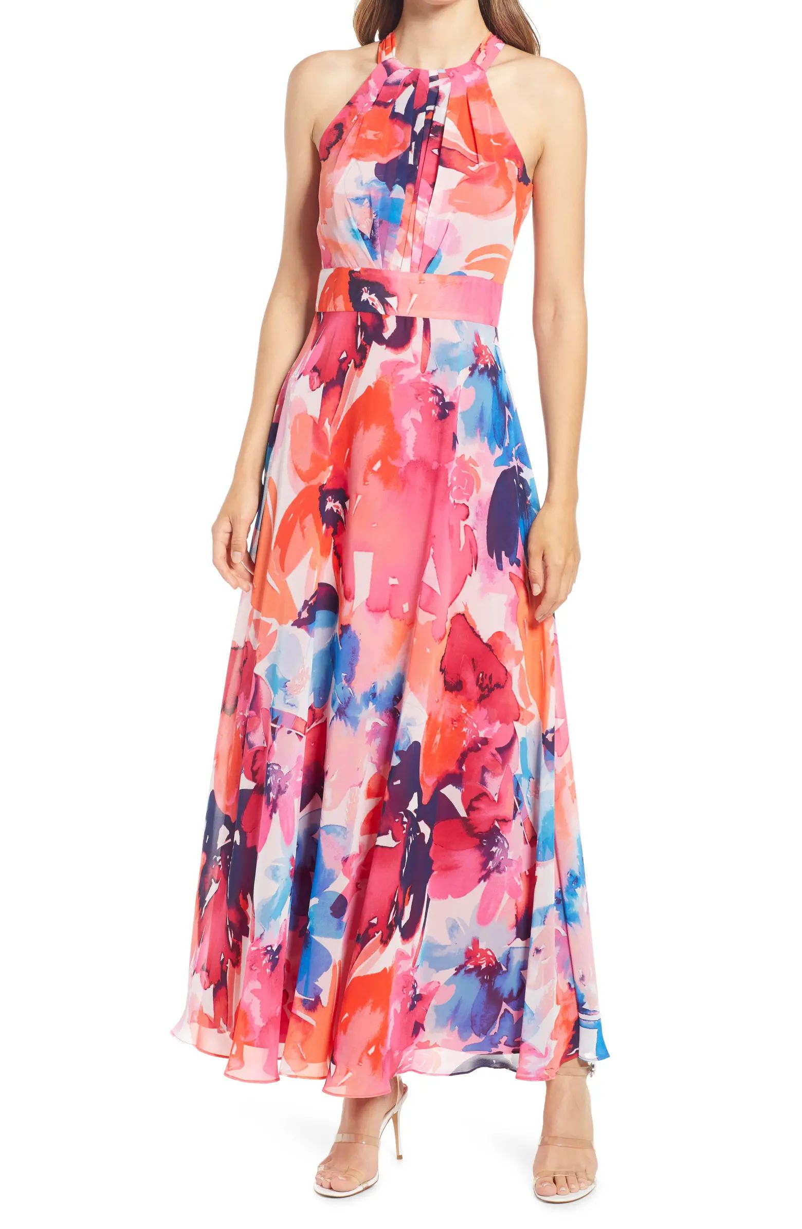 Floral Halter Neck Maxi Dress | Nordstrom