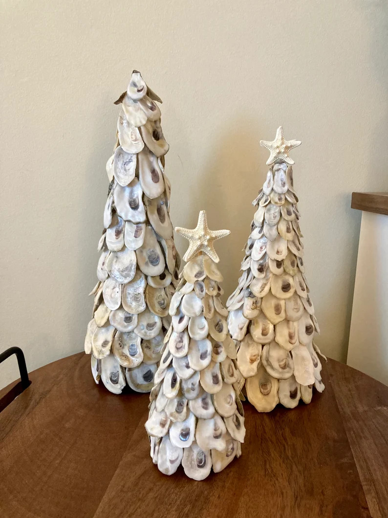 Beautiful Oyster Shell Christmas Tree Coastal Christmas - Etsy | Etsy (US)