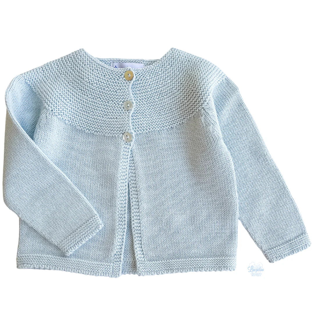 Blue Knitted Cardigan (Three Buttons) | Loozieloo