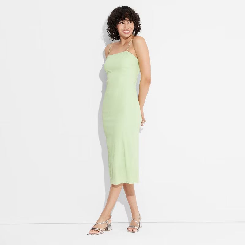 Women's Plisse Column Midi A-Line Dress - Wild Fable™ | Target