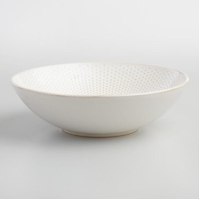 Avery Large White Textured Bowl | World Market