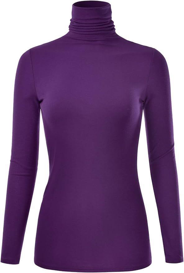 EIMIN Women's Long Sleeve Turtleneck Lightweight Pullover Slim Shirt Top (S-3XL) | Amazon (US)