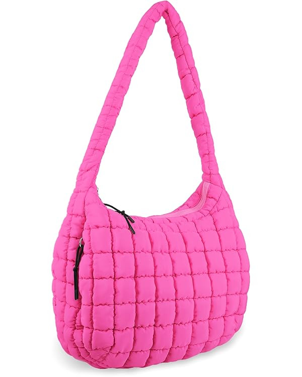 Quilted Puffer Tote Bag Purse Puffy Crossbody Shoulder Bag,Lightweight Nylon Hobo Bag Puffer Carr... | Amazon (US)